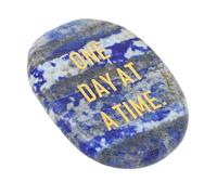 Tbest Piedra de Preocupación un Día a la Vez Inspirador Mejora la Confianza Da Poder Piedra para el Pulgar para la Ansiedad de Preocupación de Cuarzo Rosa Pulgar Wor Día Grabado con una Vez que
