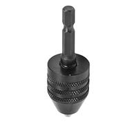 Tbest Portabrocas, Portabrocas sin Llave, Convertidor Adaptador de Broca para Destornillador de Impacto, 3 Mordazas, Vástago Hexagonal de 1/4 pulg., 0,6 a 8 Mm, Negro