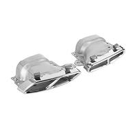 Tbest Puntas de escape cuádruples, 2 uds., Tubo de escape, garganta trasera, silenciador de acero inoxidable, punta de cola, apto reemplazo para A45 W176 CLA45 C117 2013-2018(Plata)
