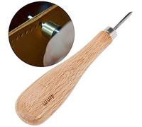 Tbest Punzón de Rombo, Herramienta de Perforación de Cuero con Punta de 3 Mm y Ergonómico de Haya, Punzón Cónico de Acero Profesional para Artesanía en Cuero, Talabartería y Reparación de Calzado