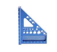 Tbest Regla de Aleación de Aluminio Herramienta de Medición de Múltiples ángulos con Control de ángulo Preciso para Carpintería Bricolaje, Construcción y Metalurgia Diseño Anodizado y Poroso (BLUE)