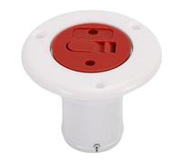 Tbest Relleno de Cubierta para Barcos, Plástico ABS de Grado Marino con Cadena de Acero Inoxidable y Junta Tórica para, Gasolina, Agua, Recargas Derv en Barcos, Yates, Vehículos (White)