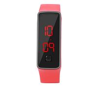 Tbest Reloj Digital LED con Pantalla de 12 Horas y Calendario, Reloj de Pulsera Deportivo con Correa de Silicona, de Pulsera Electrónico con Ahorro de Energía para Hombres y Mujeres (Rojo)
