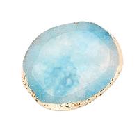 Tbest Resin Nail Art Palette, Golden Edged Design (Blue)
