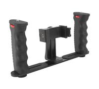 Tbest Rig de Video para Teléfonos Inteligentes con Manejo de Estabilizador de Retrato de Aleación de Aluminio Profesional Rotación Soporte Ajustable para Grabación de Transmisión en