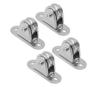 Tbest Rodajas de Acero Montada en la Pared Rueda de Polea Fija Sólida Fuerte para 176 Kg de Capacidad de Carga Adecuada para Puerta Deslizante de Cable de Alambre de 6 Mm (4PCS)
