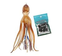 Tbest Señuelos de Pesca de Agua Salada, Plantilla de Simulación, Cebo Suave Realista con 10 Tabletas de Tinta, Ganchos de Acero Inoxidable para Peces de Mar