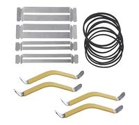 Tbest Separador de Cuerdas de Acero Inoxidable, JUEGO Combinado de Protectores de Diapasón para Guitarras, Banjos y Bajos, Protectores de Diapasón de Varios Tamamos Con Bandas de Goma,