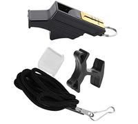Tbest Silbatos Fútbol Baloncesto Entrenamiento Deportivo Árbitro Silbato CAM Supervivencia Emergencia Salvavidas Silbatos Whistle reemplazo para Acampar al Aire (Negro y Oro)