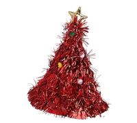 Tbest Sombrero de árbol de Navidad, Divertido Accesorio de Disfraz de Fiesta Navideña de Fieltro de PVC Rojo para Celebraciones, Reuniones Familiares