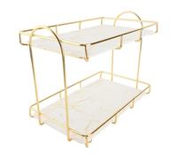 Tbest Stand de Cojinete de Baño con una Estructura Humanizada para Facilitar el Acceso y la Organización Ordinaria, Gold White 2 -Tier -Gake Up Regal (L para el tamaño 41-47)