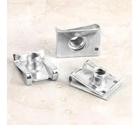 Tbest Sujetadores de Tuercas de Velocidad, 75 Uds., Panel de Carrocería de Carenado, Abrazadera de Clips en U, Sujetadores de Velocidad de Tuerca M6 U, Accesorio para Motocicleta