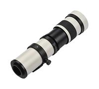 Tbest Super Teleobjetivo Zoom Lente Manual Focus 420 800 Mm F8.3 16 Apertura T Monte Metal Construcción para Cámaras DSLR SLR con 1/4 Base de Rosca de Tornillo (White)