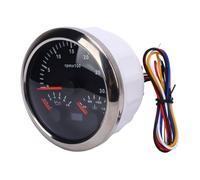 Tbest Tacómetro Multifuncional de 85 Mm y 3000 Rpm para Medir la Presión del Aceite y la Temperatura del Agua en Vehículos Recreativos, Yates camiones. (Esfera negra bisel plateado CX8281)
