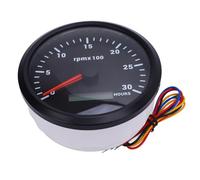 Tbest Tacómetro Universal de 110 Mm con Retroiluminación de 7 Colores, DC 9-32V, 3000 RPM, con Contador de Horas para Coche, Autocaravana y barco. (Esfera negra, bisel negro CXA003B)