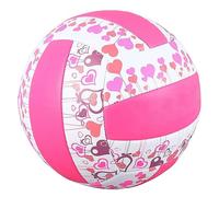 Tbest Tamaño 5 Entrenamiento Voleibol PU Suave Interior Exterior para Estudiantes Gimnasio Piscina Práctica Competición Estándar Ligero Rosa