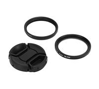 Tbest Tapa de Lente de Filtro UV Conjunto de Protección Profesional Ultra Slim y para Glush óptica de Aleación de Aluminio de Cámara Digital LX7 37 Mm de 37 Mm
