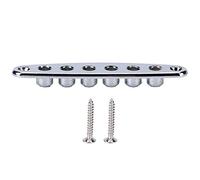 Tbest Tarde, Placa de Cuello de Guitarra Dorada, Placa de Control Telecaster Inclinada, Cuerda de Guitarra a Través de la Placa Virolas de Montaje Aleación de Zinc Bajo Eléctrico Piezas (Plata)