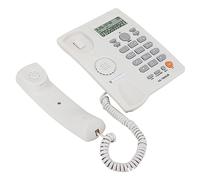 Tbest Teléfono Hogar Identificador de Llamadas Teléfono Manos Libres Llamadas Casa Oficina Hotel Teléfono Fijo Inglés (Blanco)