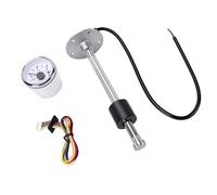 Tbest Unidad Emisora de y Kit de Medidor con Protección IP67 240-33Ω 11 Pulgadas, Retroiluminación de 7 Colores para Barco, Camión, RV, Marino (esfera blanca bisel plateado)