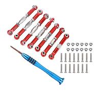 Tbest Varilla de tracción RC Metal, 7 Piezas Completas con Destornillador, servo Varilla Resistente para Coches teledirigidos 1/14, Aficionados modelismo y reparación rápida