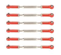 Tbest Varillas de Empuje de Aleación de Aluminio de 88mm, Varillaje Tensor para Actualizaciones de Coches RC, Varillas de Aleación Plateadas para Modelos a Escala 1/10 1/8, 6 uds. (Rojo)