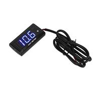 Tbest Voltímetro LCD para Motocicleta Voltímetro Ultradelgado con Soporte Izquierdo DC12V Accesorios para Motocicleta Azul Esta Luz de Características Tiene una Vida útil Fuerte y Precisa