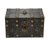 Tbest Wooden Treasure Chest Box with Metal Lock