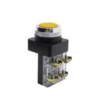 TBF-25/30 Interruptor pulsador de reinicio automático momentáneo 10 A 380 V tamaño pequeño Cabeza redonda plana 4 tornillos TBF-25 TBF-30(Yellow,30MM)