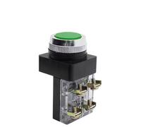 TBF-25/30 Interruptor pulsador de reinicio automático momentáneo 10 A 380 V tamaño pequeño Cabeza redonda plana 4 tornillos TBF-25 TBF-30(Green,30MM)