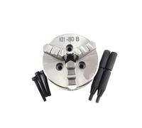 TBGCXJSV Mini Mandril de Torno K01-80B de 80 mm, 3 mordazas, para carpintería, con Rosca de Montaje y Varilla roscada, Herramienta de Mandril de Torno autocentrante.