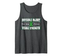 TBI Awareness - Cinta de Soporte Verde para Lesiones cerebrales Invisible Camiseta sin Mangas