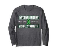 TBI Awareness - Cinta de Soporte Verde para Lesiones cerebrales Invisible Manga Larga