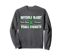 TBI Awareness - Cinta de Soporte Verde para Lesiones cerebrales Invisible Sudadera
