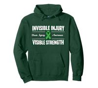 TBI Awareness - Cinta de Soporte Verde para Lesiones cerebrales Invisible Sudadera con Capucha