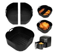 Tbintul 2 Piezas Molde Silicona Freidora de Aire, Airfryer Accessoire para Cosori 5,5L/6L/6,2L, Philips 2000 6.2L, Reutilizable Cuadrado Airfryer Accessoire para Freidora sin Aceite, Microondas, Horno
