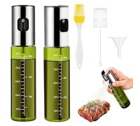 Tbintul 2 x pulverizador aceite spray 100ml, dispensador de aceite de vidrio, pulverizador de aceite cocina para cocinar, hornear, BBQ, accesorios cocina, verde