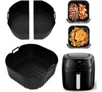 Tbintul 3 Piezas Molde Silicona Freidora de Aire, Airfryer Accessoire para Cosori 5,5L/6L/6,2L, Philips 2000 6.2L, Reutilizable Cuadrado Airfryer Accessoire para Freidora sin Aceite, Microondas, Horno
