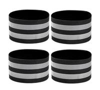 Tbintul 4 Piezas Bandas Reflectantes Elásticas, Brazaletes Alta Visibilidad, Cinta Reflectante elástica, Brazalete Reflectante Running Visibilidad para Running, Ciclismo, Adultos, Niños (Negro)