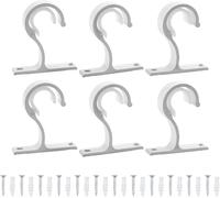 Tbintul 6 Piezas Soporte Barra Cortina,Soporte Cortina Techo,Soporte para Barra Cortina,Barra Cortina Techo Diámetro 25-28MM para Hogar Dormitorio Oficina (Blanco)