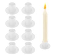 Tbintul 8 Piezas Candelabros para Velas, Candle Holder, Portavelas de Metal para Velas de Columna y Velas de Mesa, para Ccentros de Mesa Decoracion, Boda,Cena,Fiesta Decoración del Hogar (Blanco)
