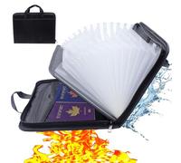 Tbintul Carpeta Archivadora Ignífuga A4, Carpeta Acordeon con Asa, Carpetas Clasificadora A4 con 13 Compartimentos, Extensible Carpetas archivadora Ignífuga para Oficina, Hogar