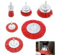 Tbintul Juego de cepillos de nailon para taladro, con vástago hexagonal de 1/4 pulgadas, 6 tamaños de cepillos de nailon para eliminar el óxido y la corrosión, para limpieza y desbarbado en metal (6)