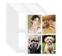 Tbintul Pack de 100 fundas A4 para fotos,fundas transparentes con 800 compartimentos,Bolsillos de Doble Cara portafolios para fotos álbum de fotos de carga