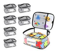 Tbintul Pack de 6 Almacenamiento de Juguetes,Organizador de Juguetes con Cremallera y Ranura de Red,Bolsas de Almacenamiento para Guardar Rompecabezas Bloques de Construcción Libros