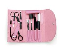 Tbkoeudhg 8 pinzas de acero inoxidable, tijeras, kit de cortador de cejas, peine con caja de maquillaje, herramientas de recorte de cejas para mujeres B.