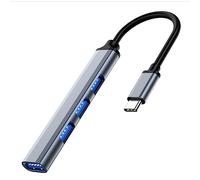 Tbkoeudhg Divisor de 4 puertos tipo C, divisor de concentrador USB, adaptador multiconcentrador a USB 3.0, fuente de alimentación USB con múltiples puertos