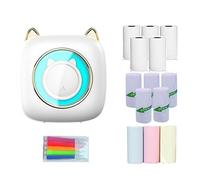 Tbkoeudhg Impresora fotográfica portátil inteligente con papel térmico + papel adhesivo + papel de color + kit de