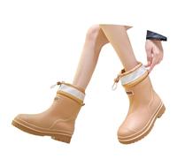 TBloevwlh Botas de goma para mujer, medias altas, anchas, de senderismo, de verano, antideslizantes, unisex, botas de equitación, impermeables, ligeras, transpirables, para exteriores, para uso diario
