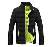 TBloevwlh Chaqueta acolchada para hombre, talla ligera, resistente al viento, impermeable, con capucha y relleno de fibra sintética